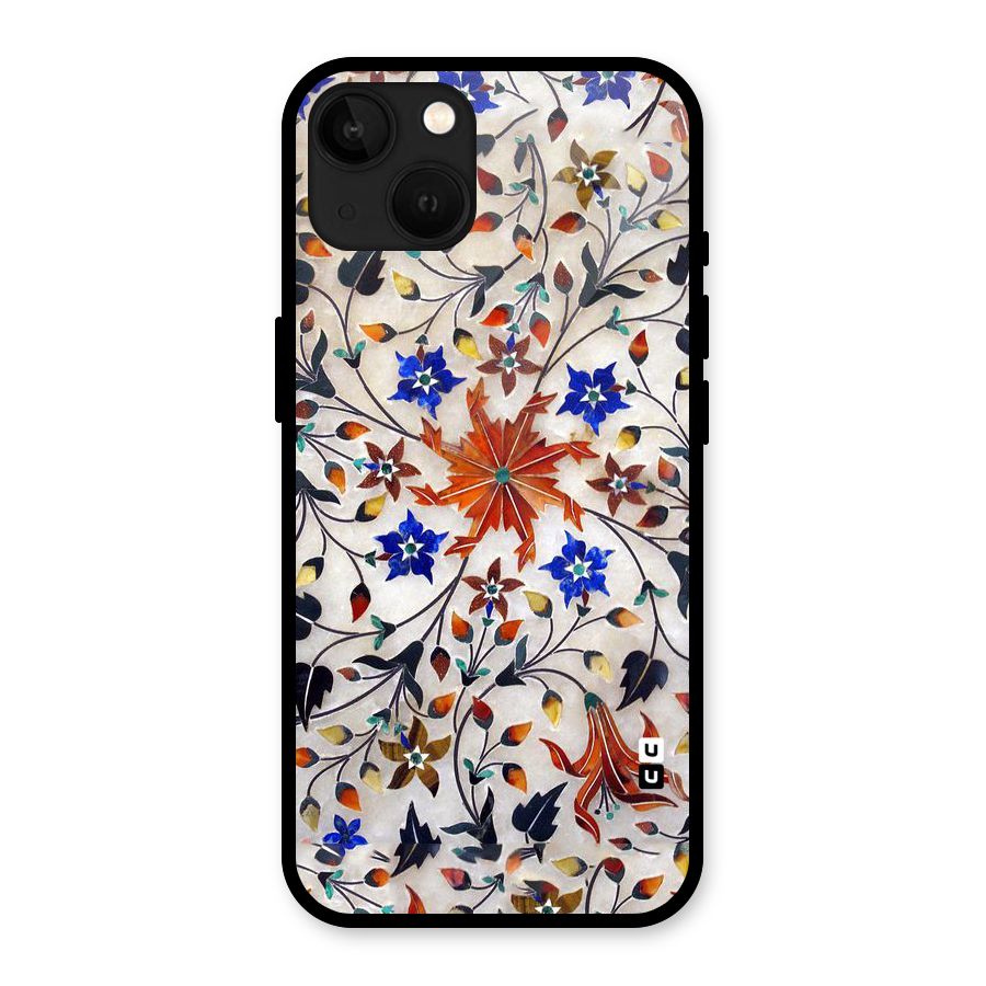 Floral Vintage Bloom Glass Back Case for iPhone 13