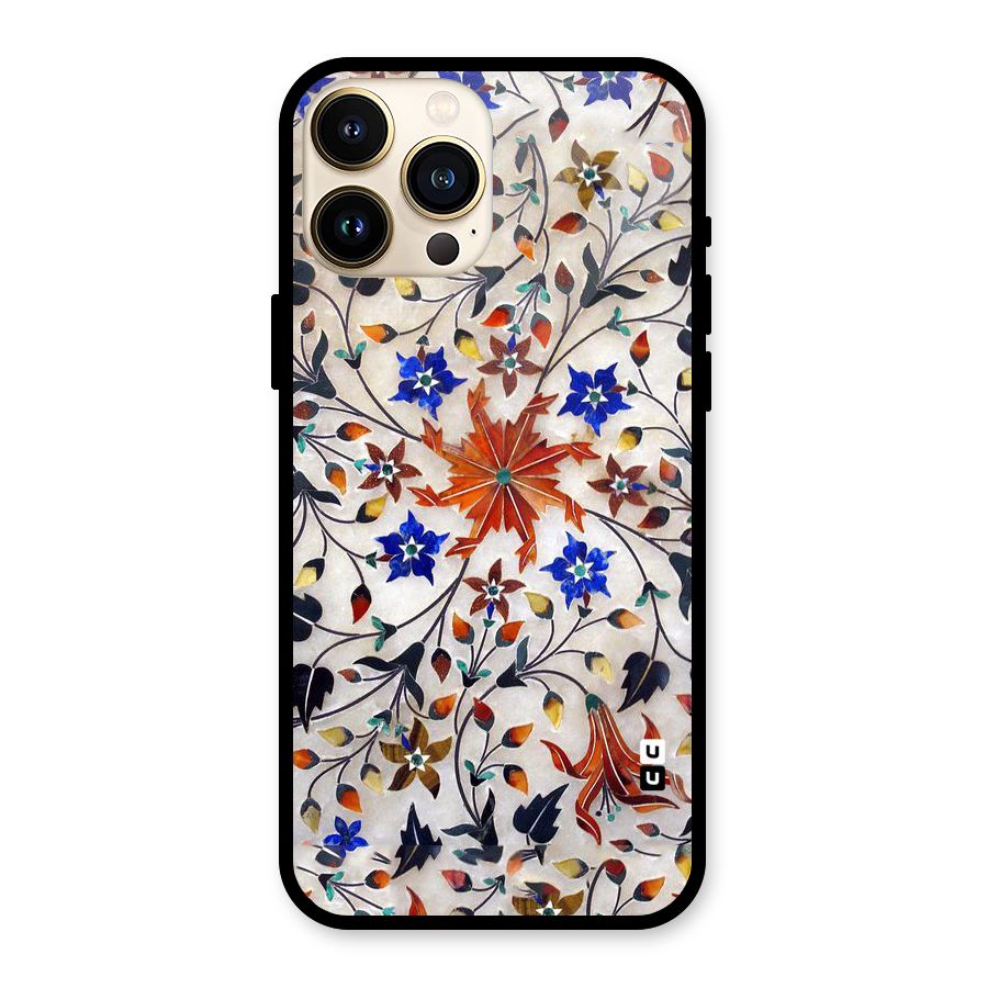Floral Vintage Bloom Glass Back Case for iPhone 13 Pro Max
