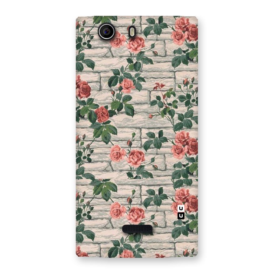 Floral Wall Design Back Case for Canvas Nitro 2 E311