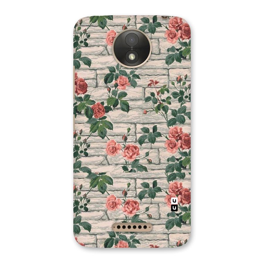 Floral Wall Design Back Case for Moto C Plus