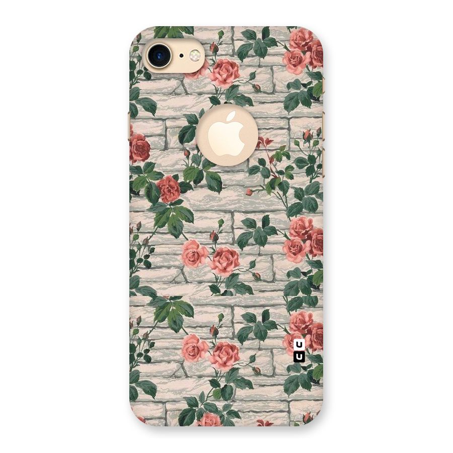 Floral Wall Design Back Case for iPhone 7 Logo Cut