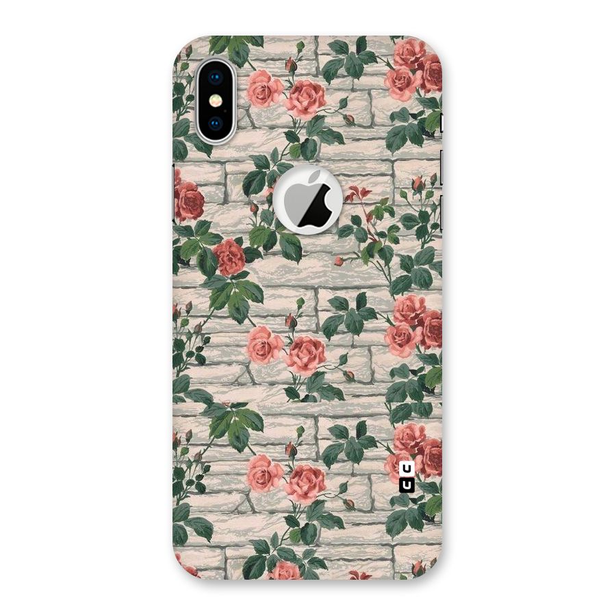 Floral Wall Design Back Case for iPhone XS Logo Cut