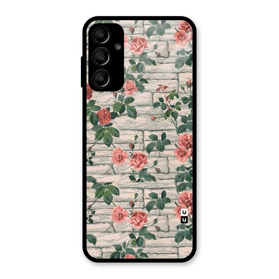 Floral Wall Design Glass Back Case for Galaxy A14 5G