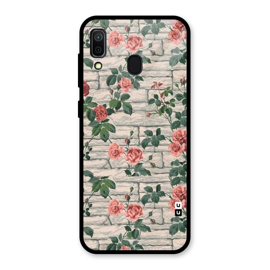Floral Wall Design Glass Back Case for Galaxy A30