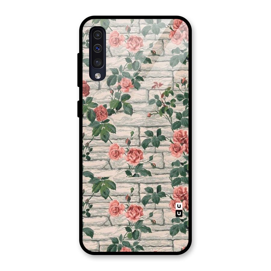 Floral Wall Design Glass Back Case for Galaxy A30s