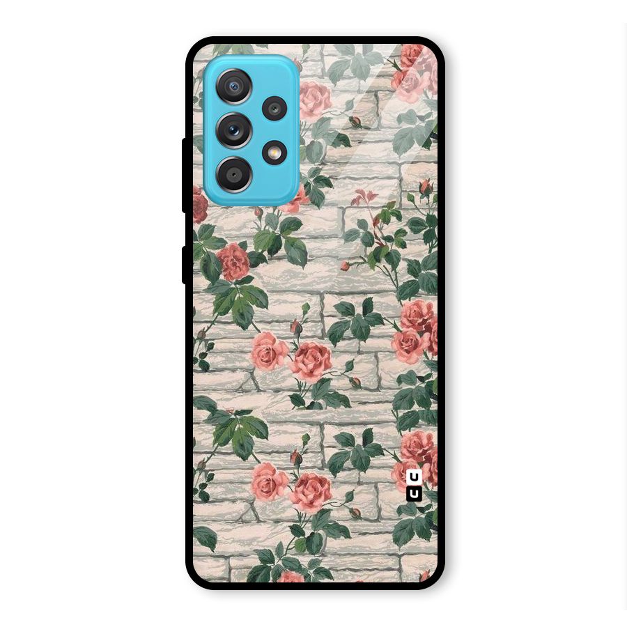 Floral Wall Design Glass Back Case for Galaxy A52s 5G