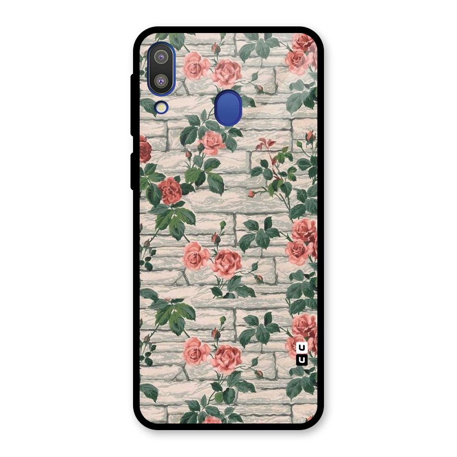 Floral Wall Design Glass Back Case for Galaxy M20