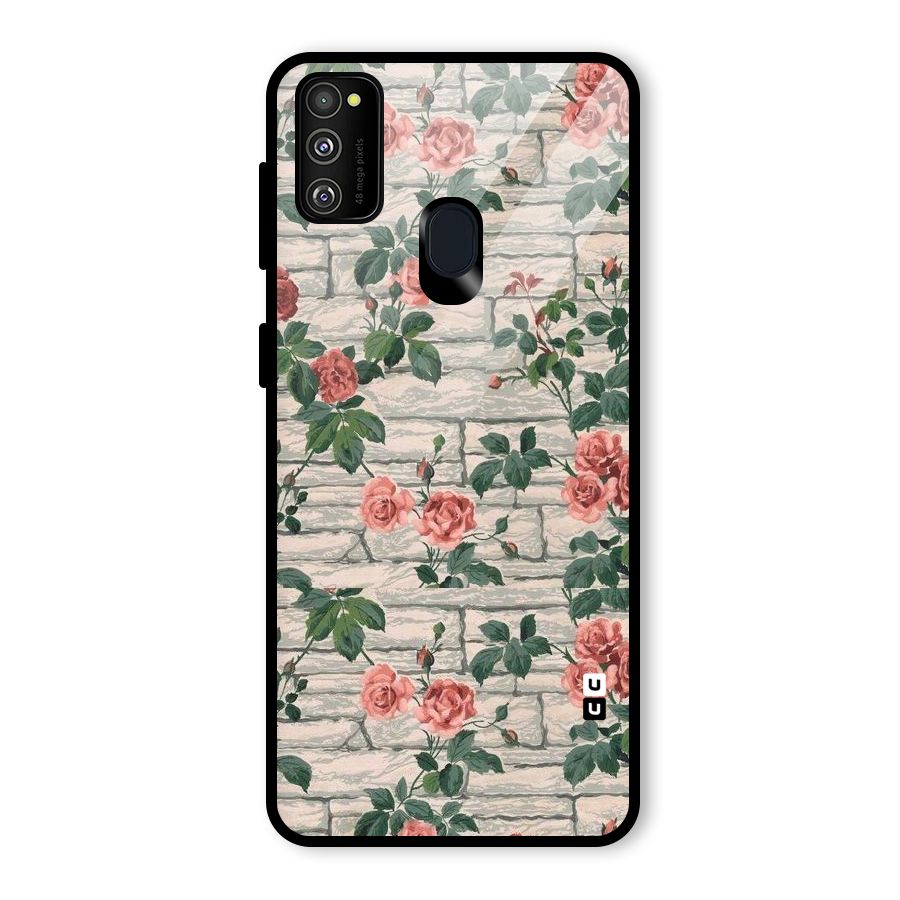 Floral Wall Design Glass Back Case for Galaxy M30s