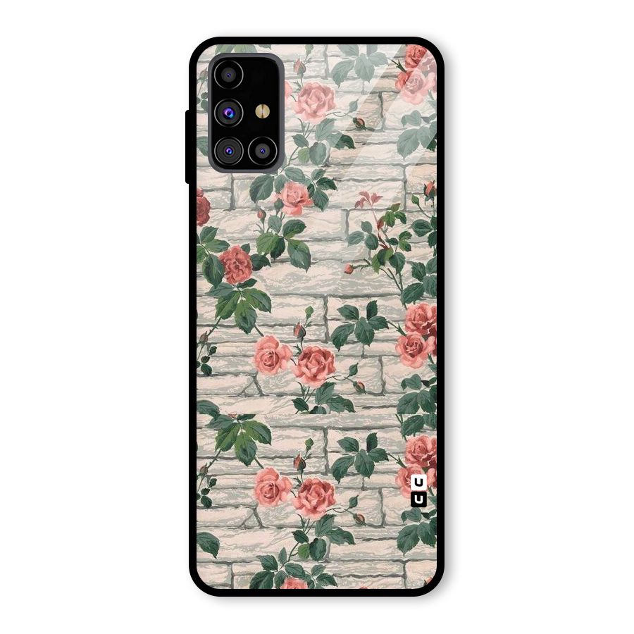 Floral Wall Design Glass Back Case for Galaxy M31s