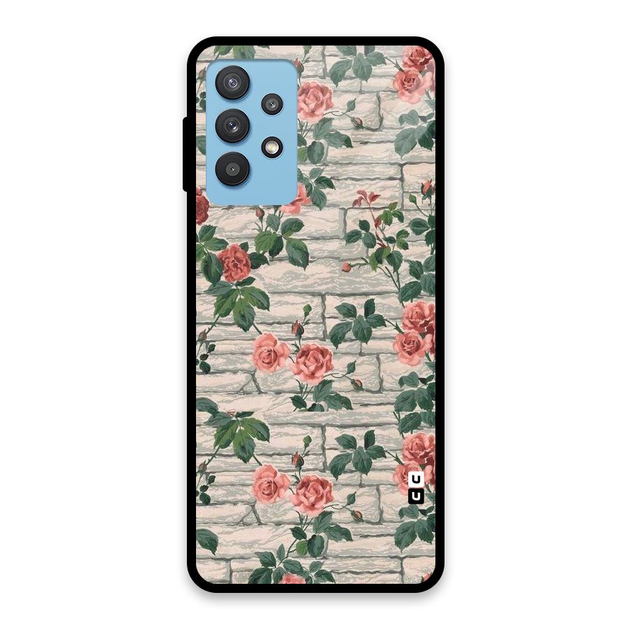 Floral Wall Design Glass Back Case for Galaxy M32 5G
