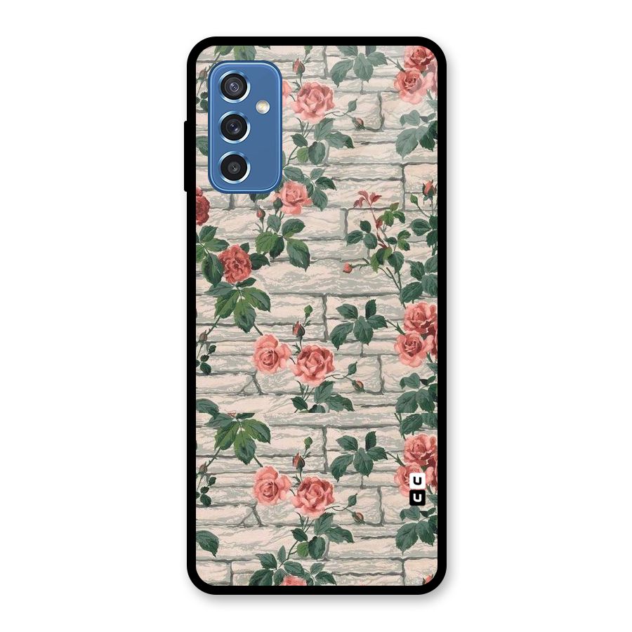 Floral Wall Design Glass Back Case for Galaxy M52 5G