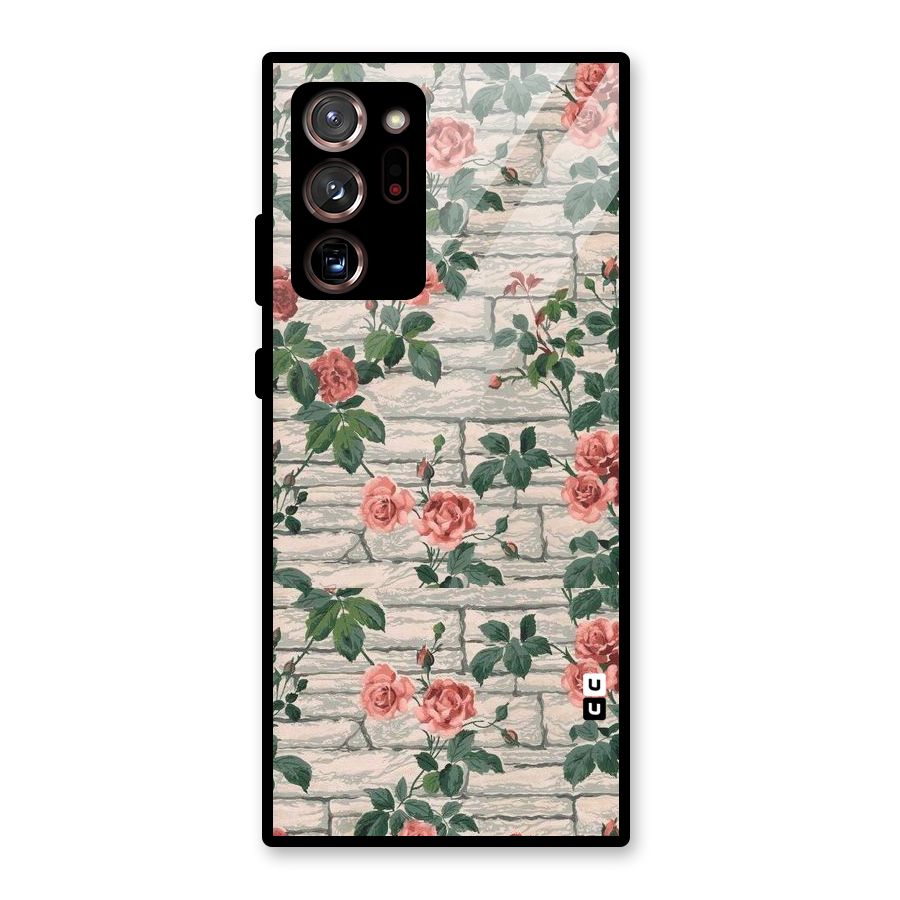 Floral Wall Design Glass Back Case for Galaxy Note 20 Ultra