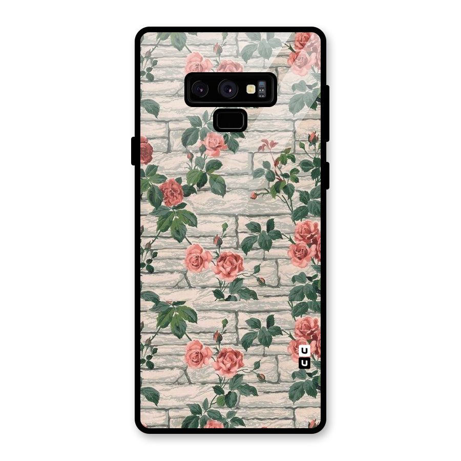 Floral Wall Design Glass Back Case for Galaxy Note 9