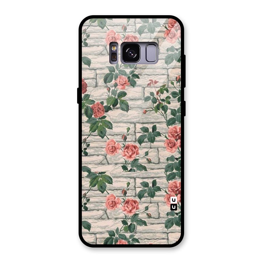 Floral Wall Design Glass Back Case for Galaxy S8