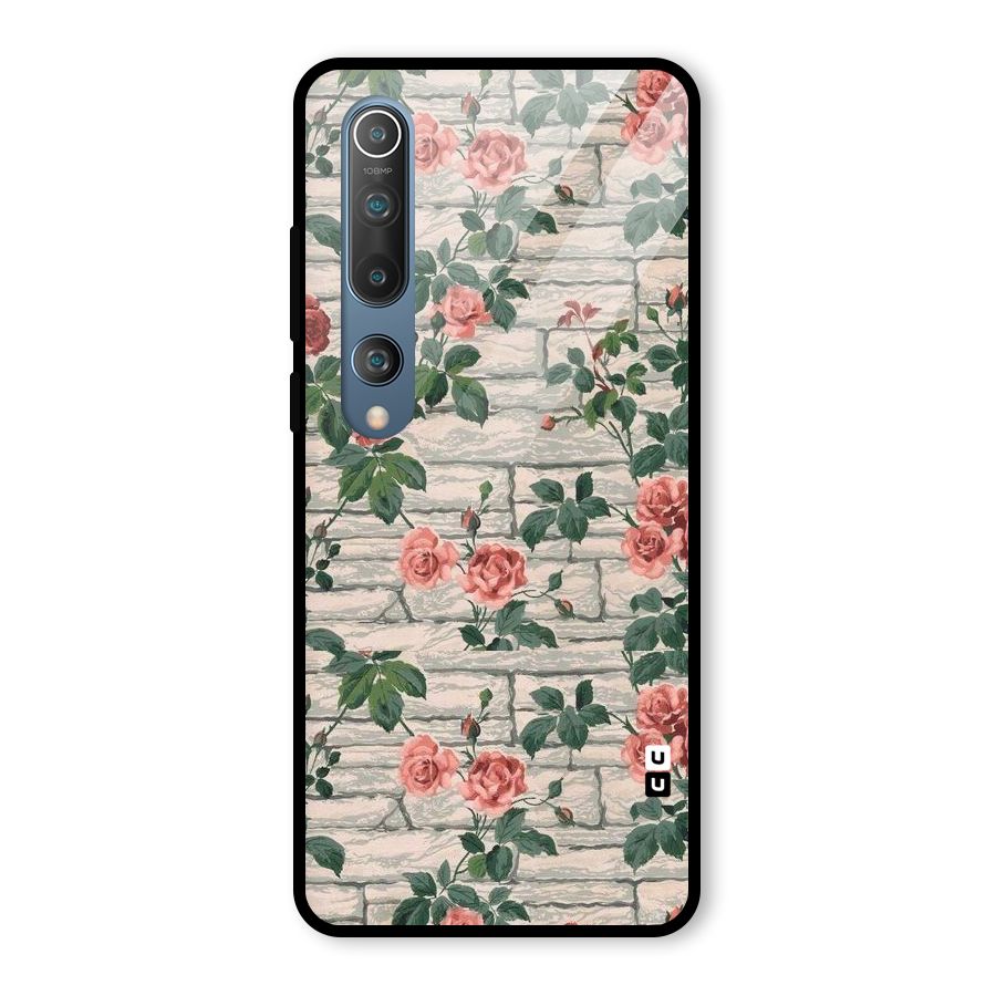 Floral Wall Design Glass Back Case for Mi 10