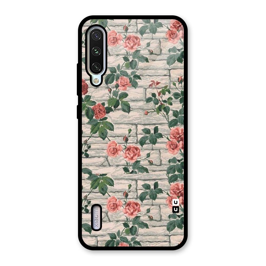 Floral Wall Design Glass Back Case for Mi A3