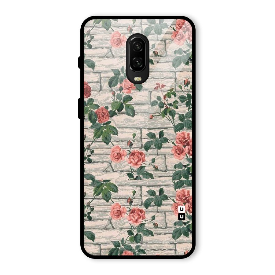 Floral Wall Design Glass Back Case for OnePlus 6T