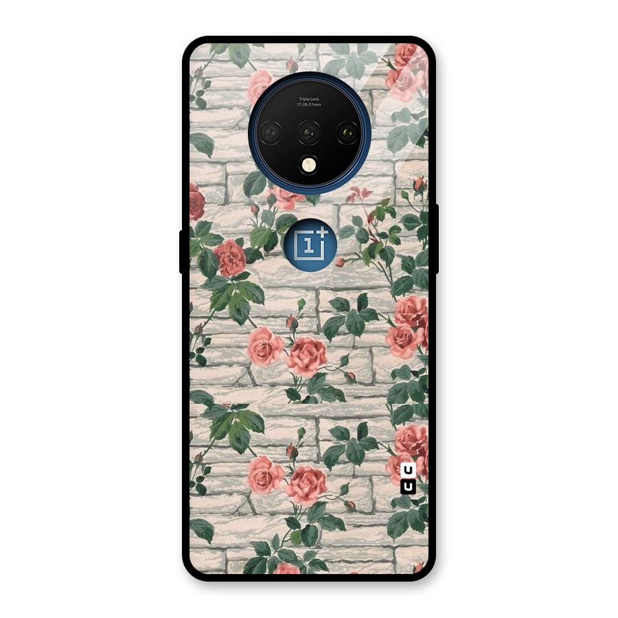 Floral Wall Design Glass Back Case for OnePlus 7T