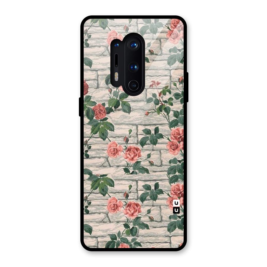 Floral Wall Design Glass Back Case for OnePlus 8 Pro