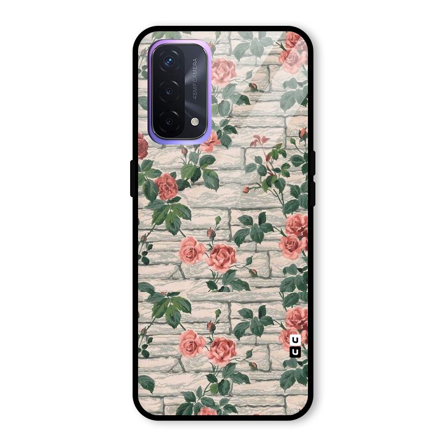 Floral Wall Design Glass Back Case for Oppo A74 5G