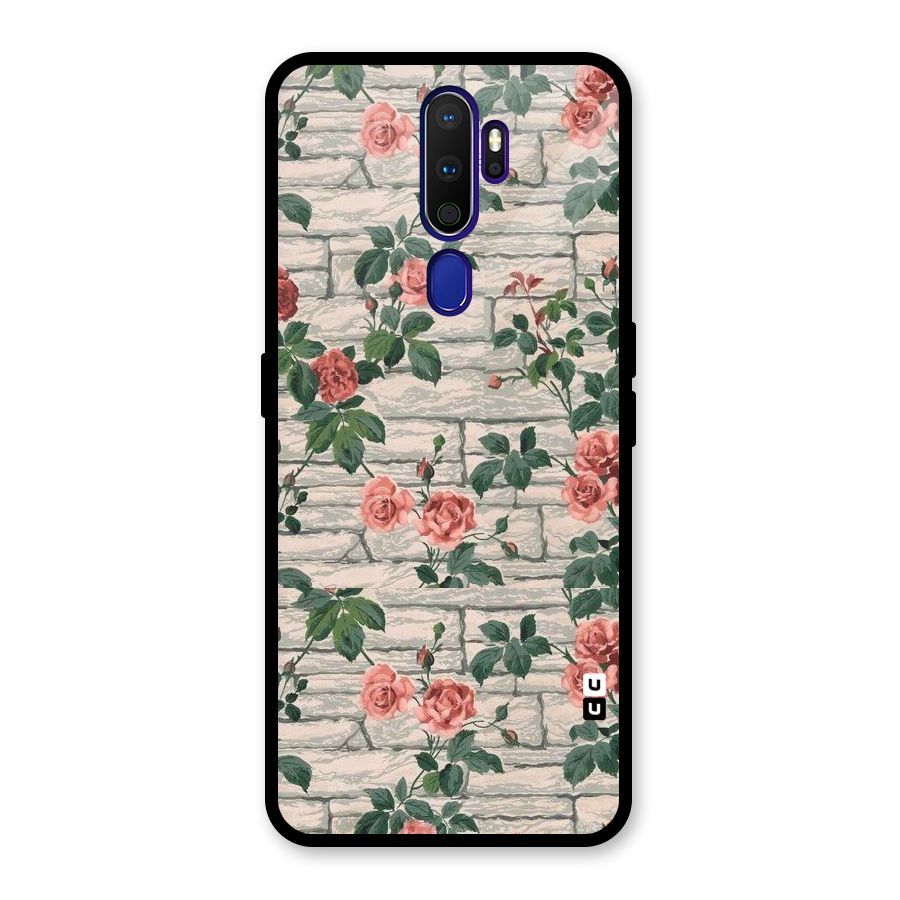 Floral Wall Design Glass Back Case for Oppo A9 (2020)