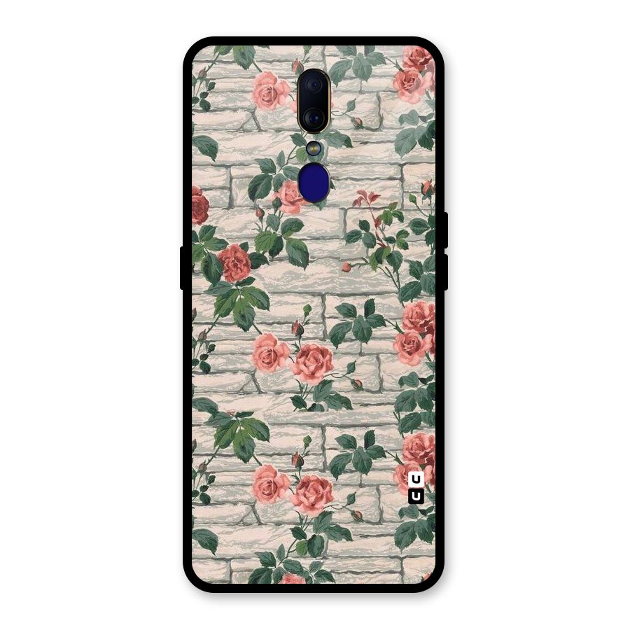 Floral Wall Design Glass Back Case for Oppo F11