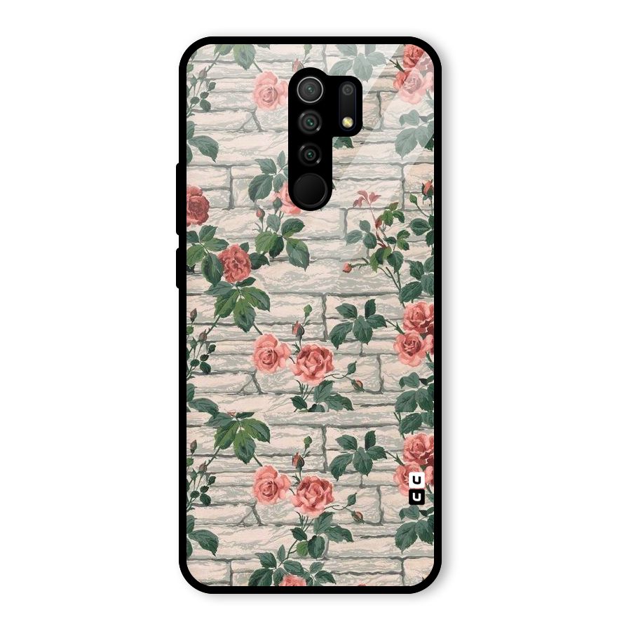 Floral Wall Design Glass Back Case for Poco M2