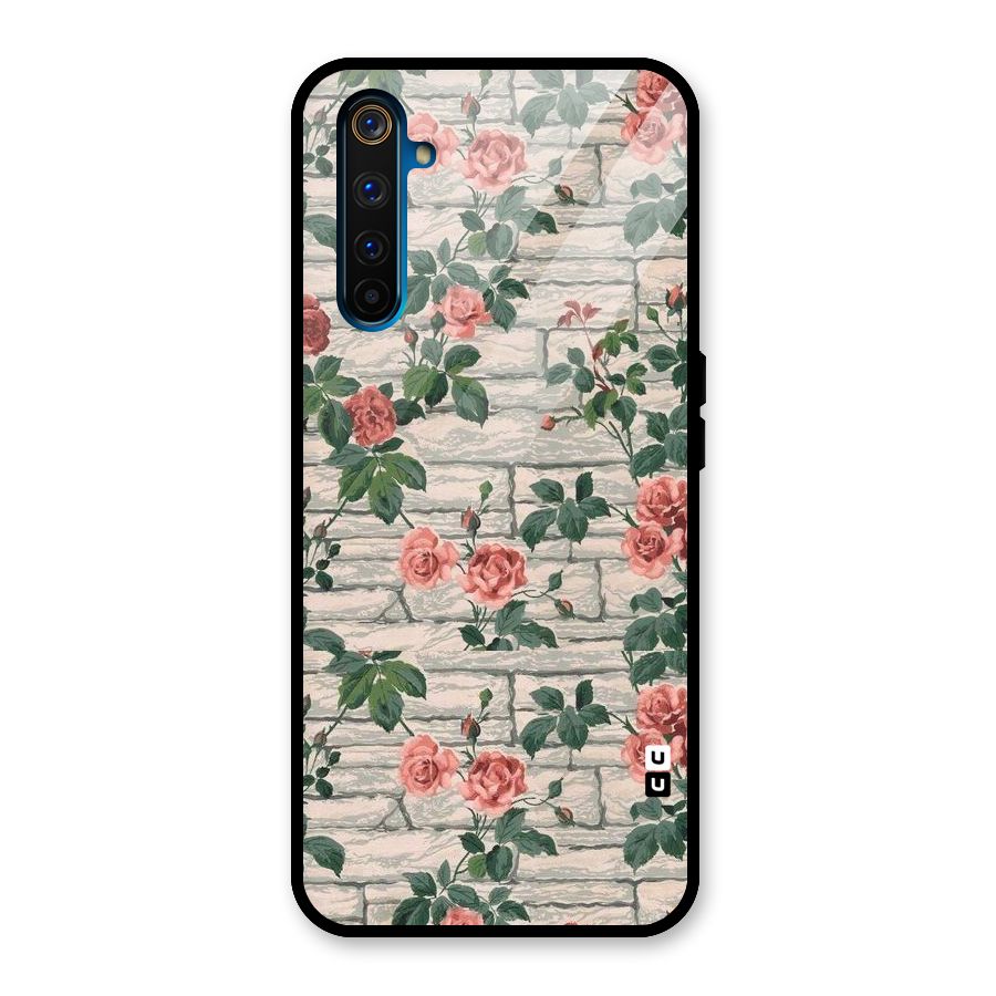 Floral Wall Design Glass Back Case for Realme 6 Pro