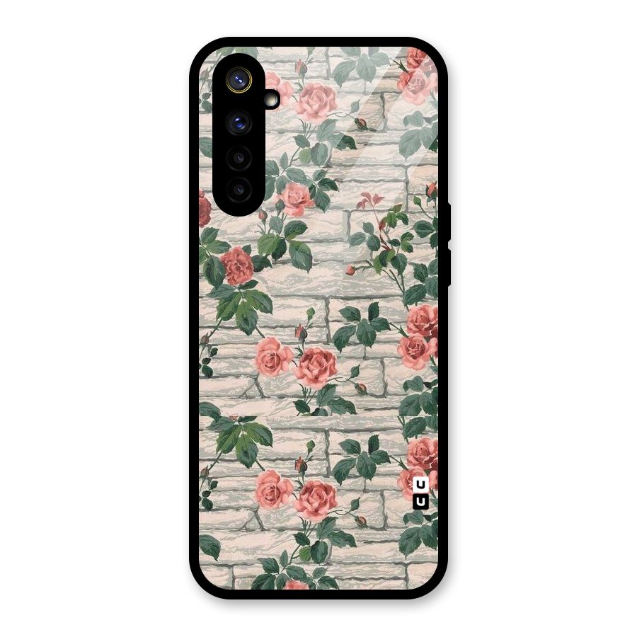 Floral Wall Design Glass Back Case for Realme 6i