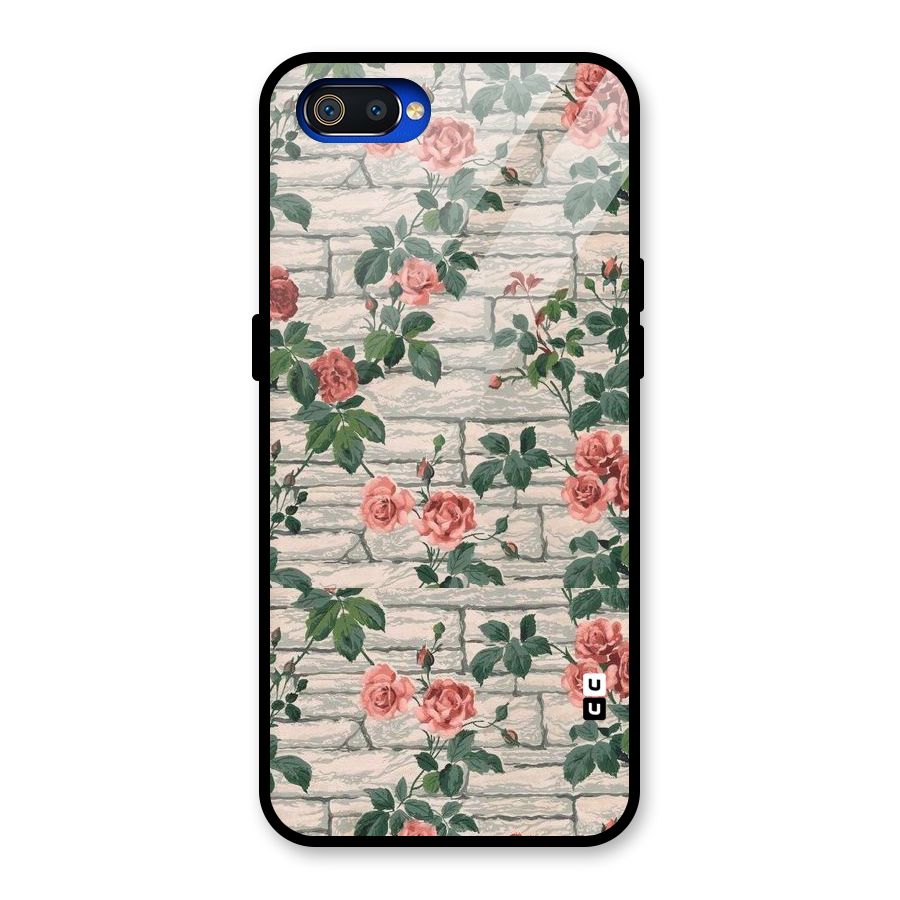 Floral Wall Design Glass Back Case for Realme C2