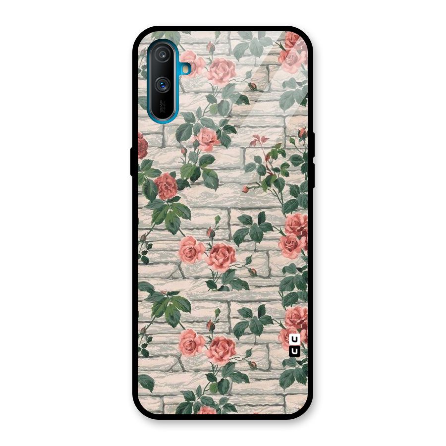 Floral Wall Design Glass Back Case for Realme C3