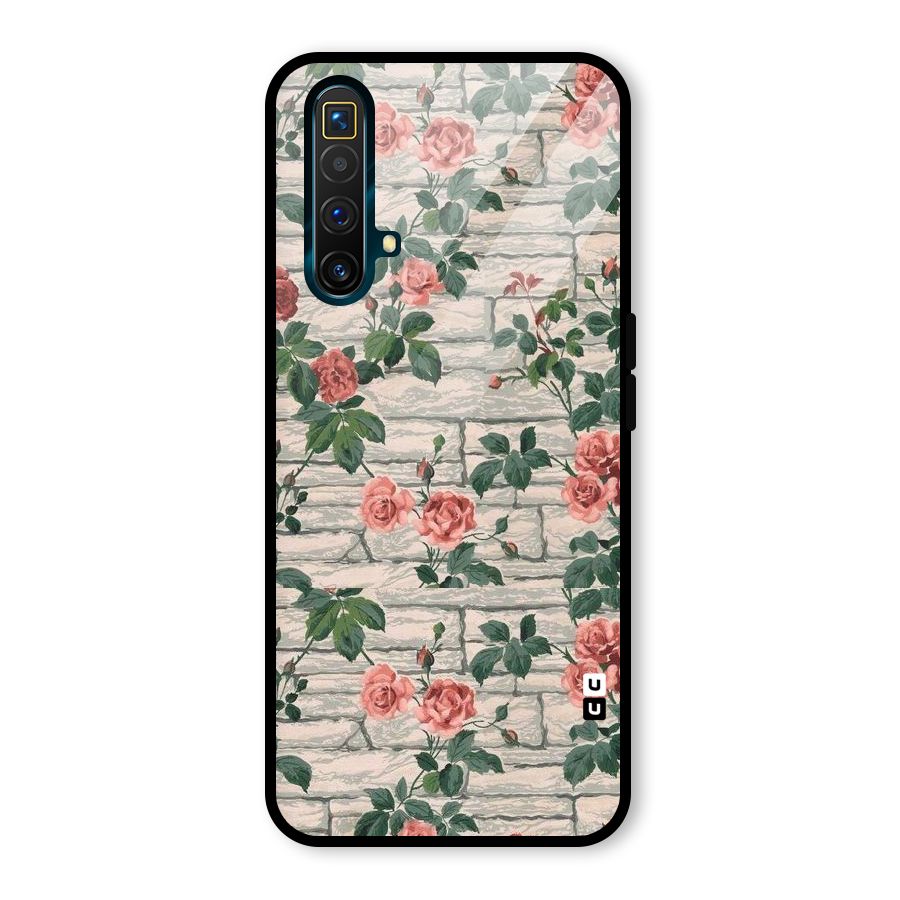 Floral Wall Design Glass Back Case for Realme X3