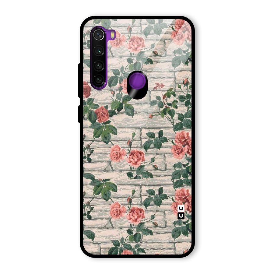Floral Wall Design Glass Back Case for Redmi Note 8