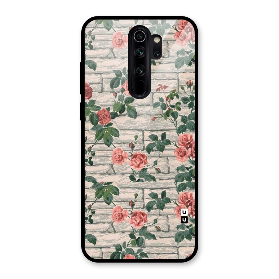 Floral Wall Design Glass Back Case for Redmi Note 8 Pro