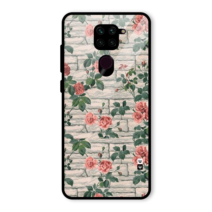 Floral Wall Design Glass Back Case for Redmi Note 9