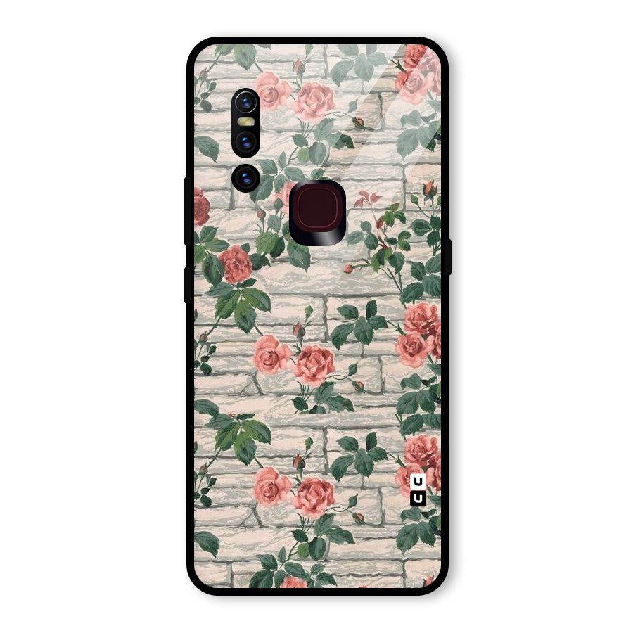 Floral Wall Design Glass Back Case for Vivo V15