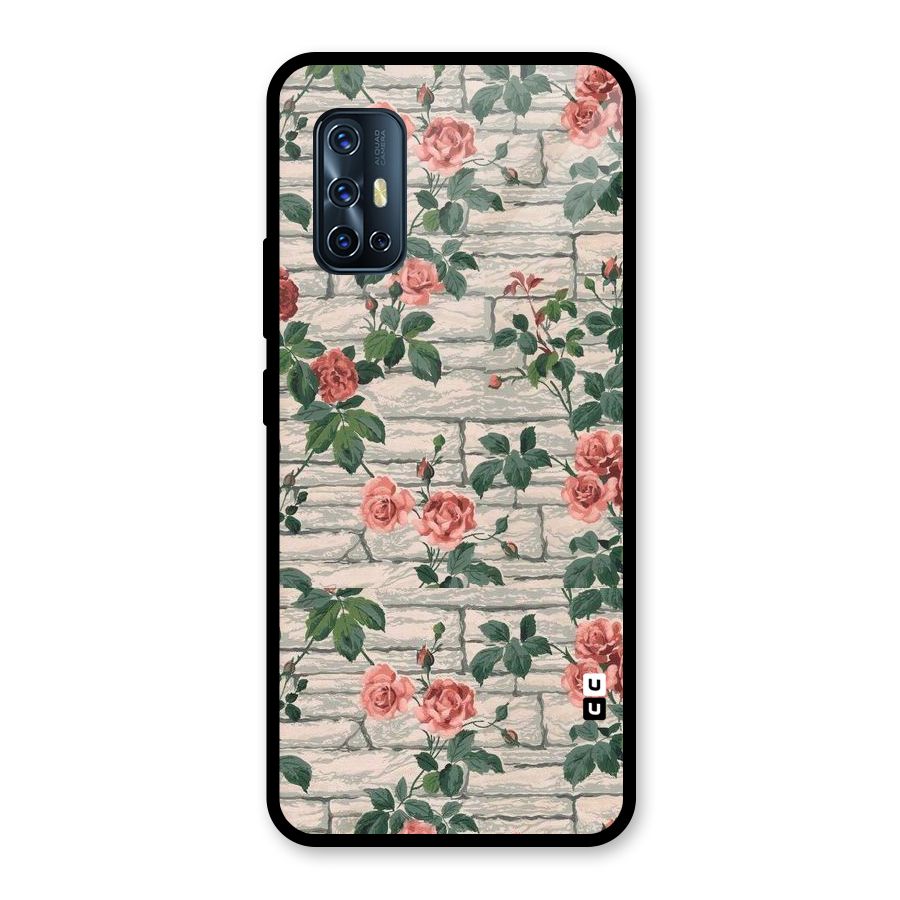 Floral Wall Design Glass Back Case for Vivo V17