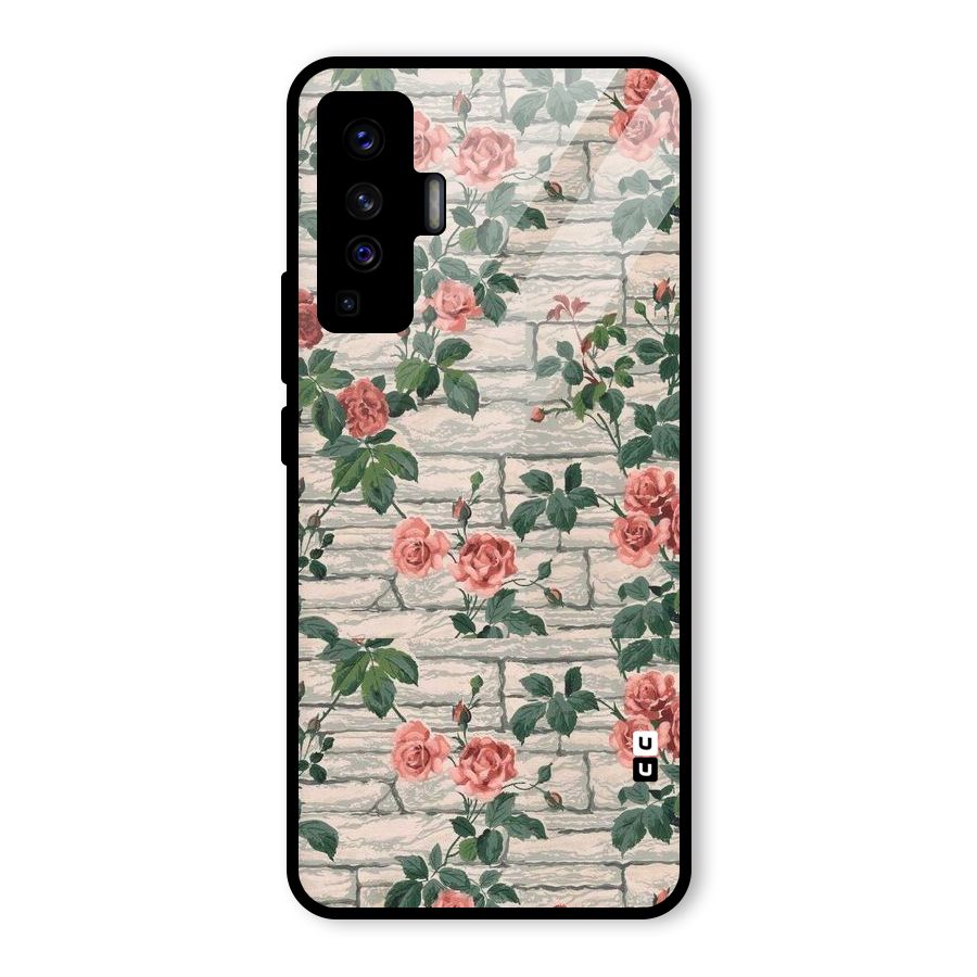 Floral Wall Design Glass Back Case for Vivo X50