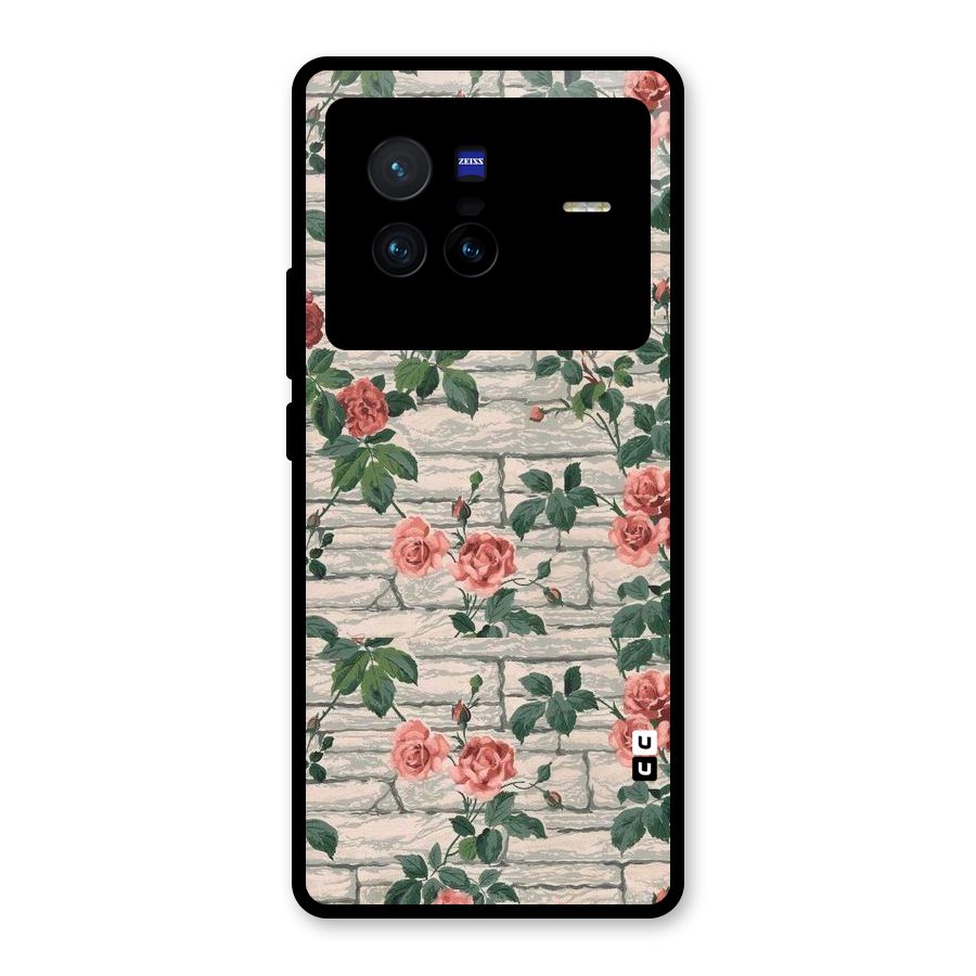 Floral Wall Design Glass Back Case for Vivo X80