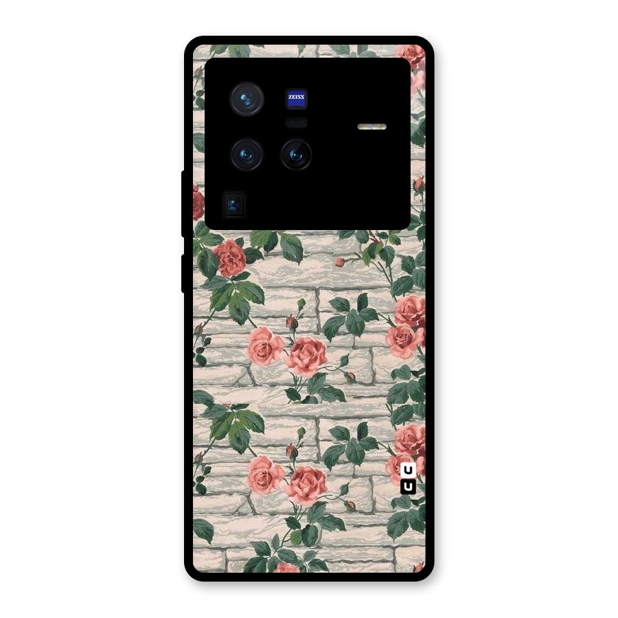 Floral Wall Design Glass Back Case for Vivo X80 Pro