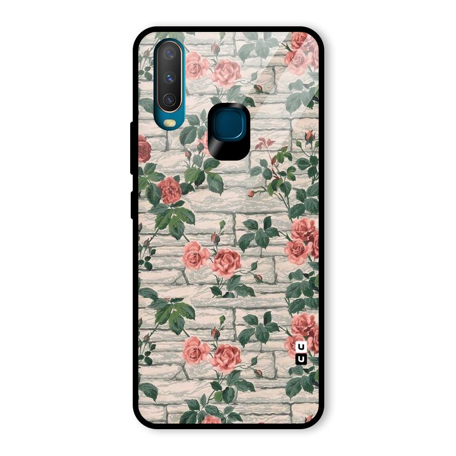 Floral Wall Design Glass Back Case for Vivo Y15