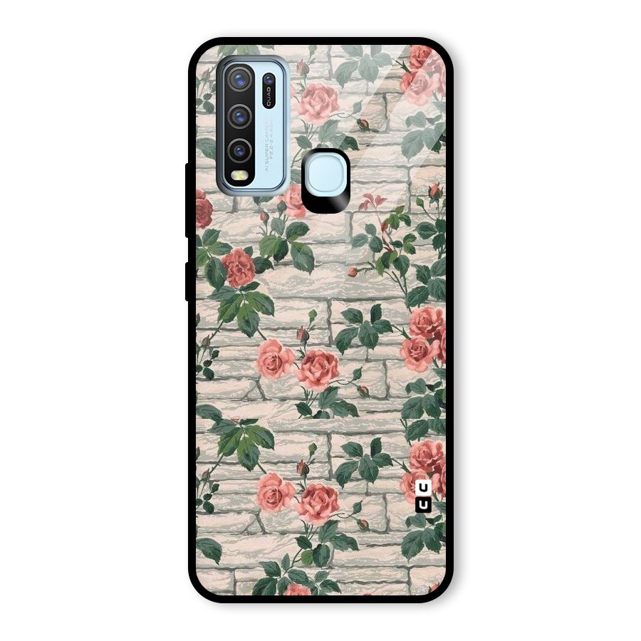 Floral Wall Design Glass Back Case for Vivo Y50