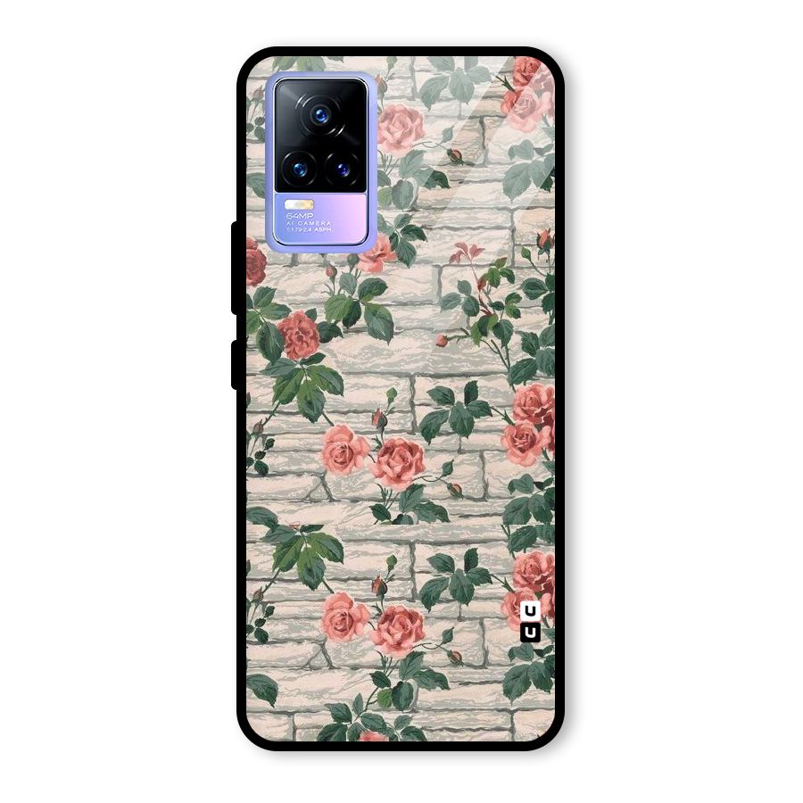 Floral Wall Design Glass Back Case for Vivo Y73