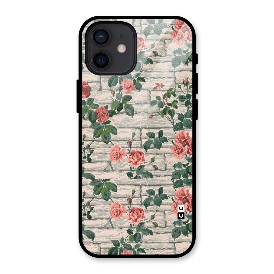 Floral Wall Design Glass Back Case for iPhone 12