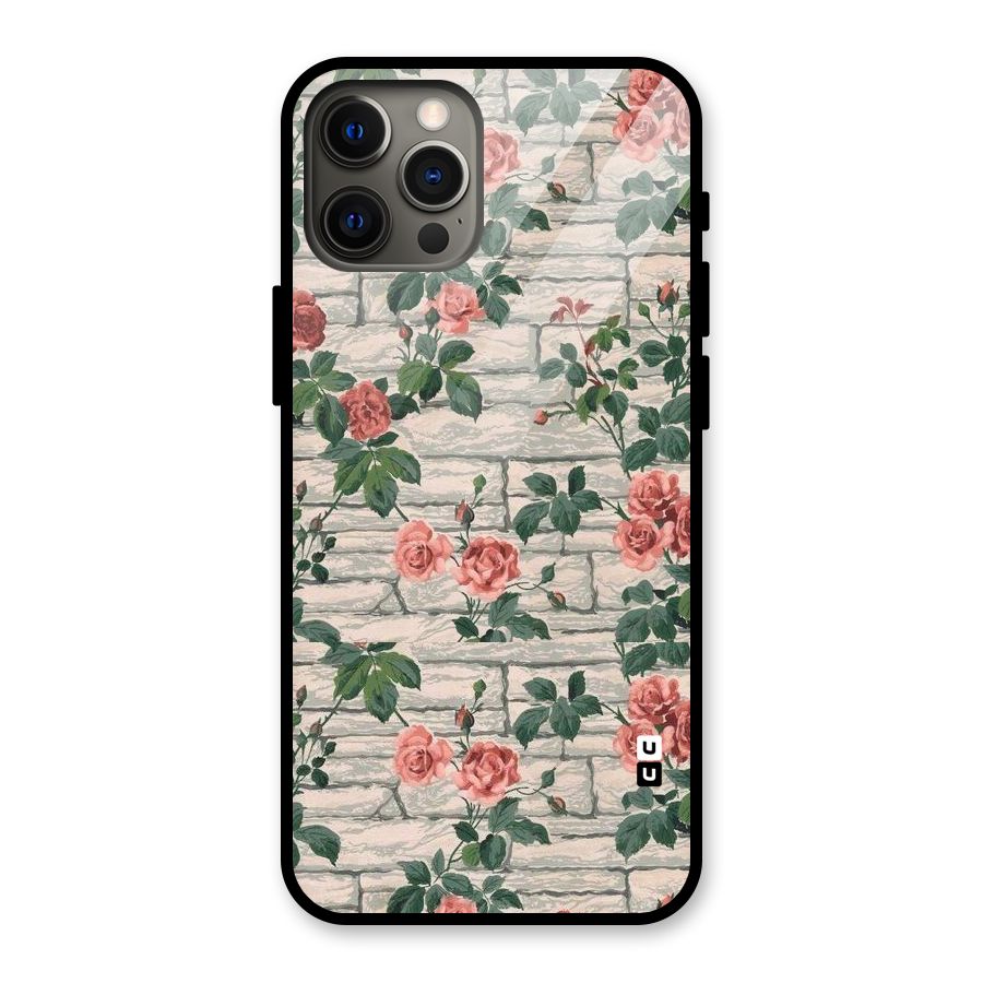 Floral Wall Design Glass Back Case for iPhone 12 Pro Max