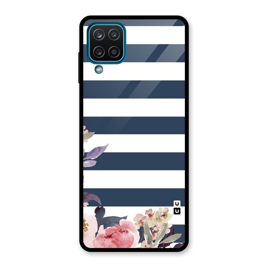 Floral Water Art Glass Back Case for Galaxy A12