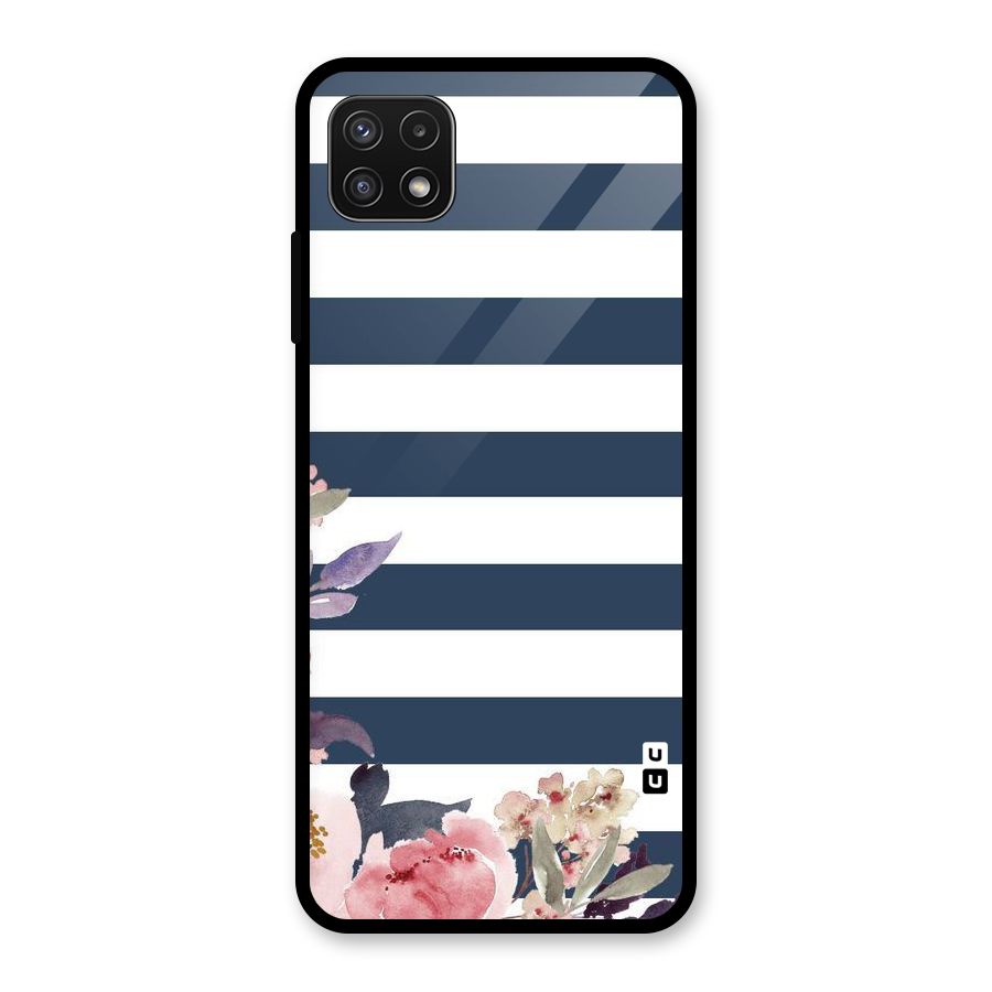 Floral Water Art Glass Back Case for Galaxy A22 5G