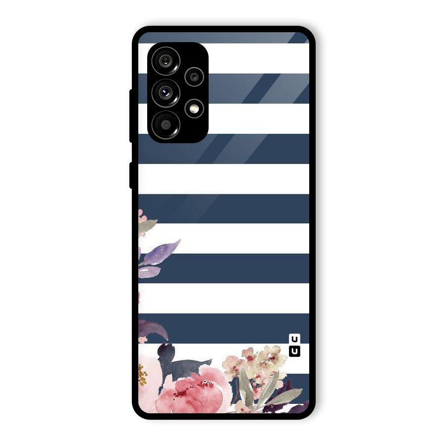 Floral Water Art Glass Back Case for Galaxy A73 5G