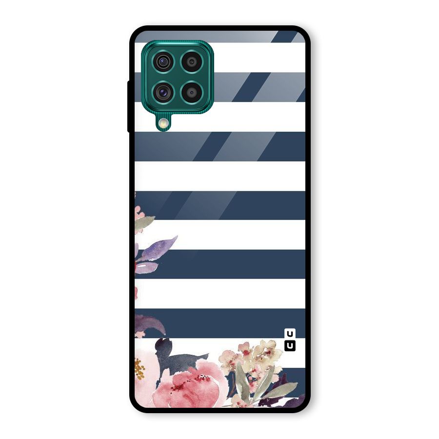 Floral Water Art Glass Back Case for Galaxy F62