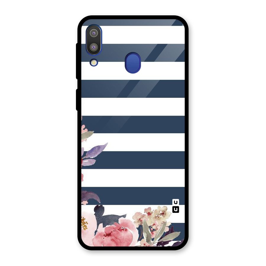 Floral Water Art Glass Back Case for Galaxy M20